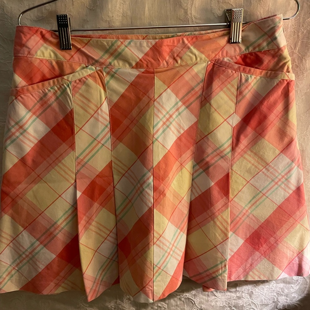 Lady Hagen Orange Plaid Tennis Skirt BOGO